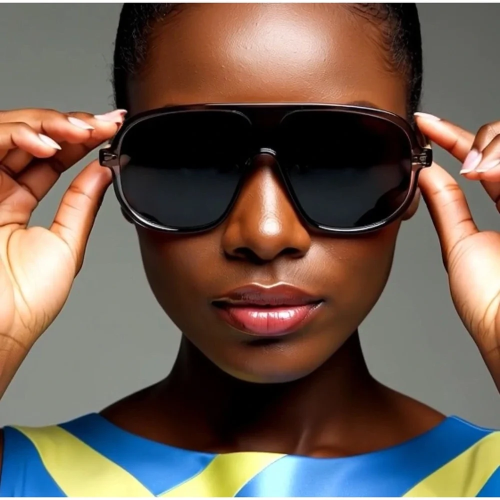 Oversize Shield Sunglasses Women Dark Tinted Lenses Luxury Celebrity Style Gafas